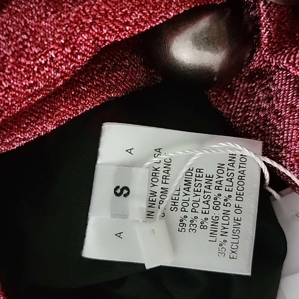 AREA NYC Banded Crop Top in Metallic Pink Small NWT - Picture 4 of 5